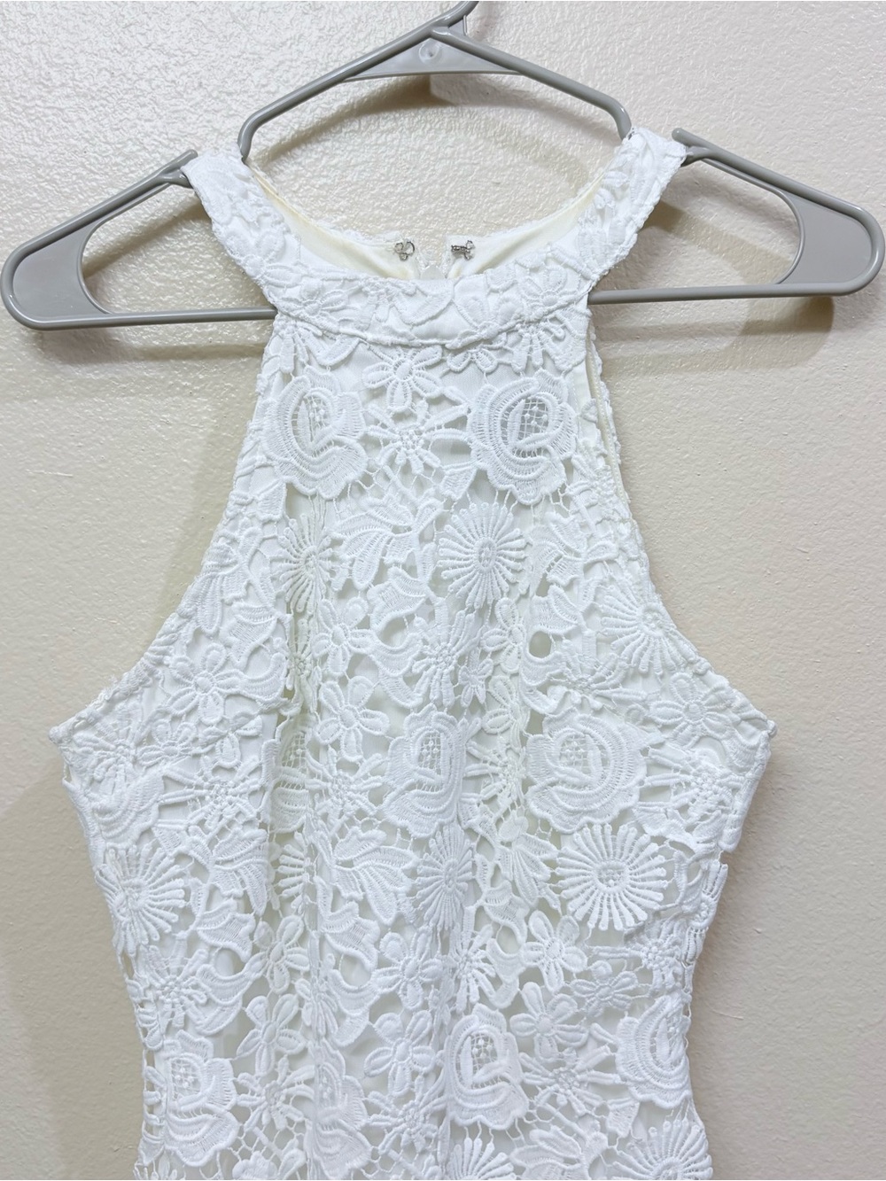 LULUS White Lace Halter Dress
